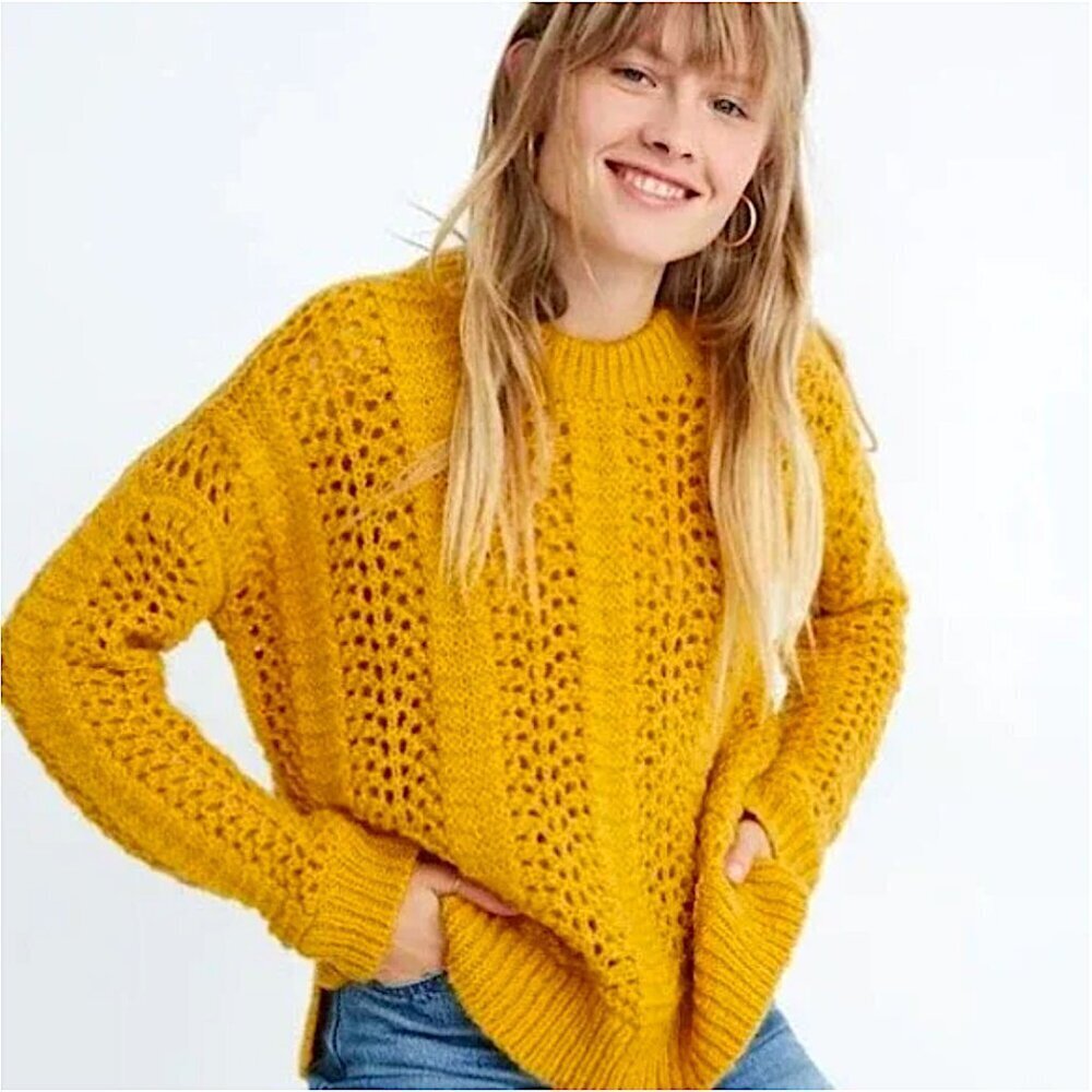 MADEWELL Windemere Oversized Alpaca Sweater XXS Gold - Picture 3 of 12